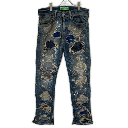 INNOCENCE NYC Blue Distressed Denim Jeans Size 32