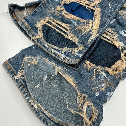 INNOCENCE NYC Blue Distressed Denim Jeans Size 32
