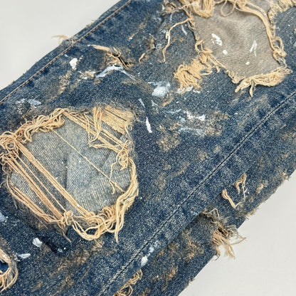 INNOCENCE NYC Blue Distressed Denim Jeans Size 32
