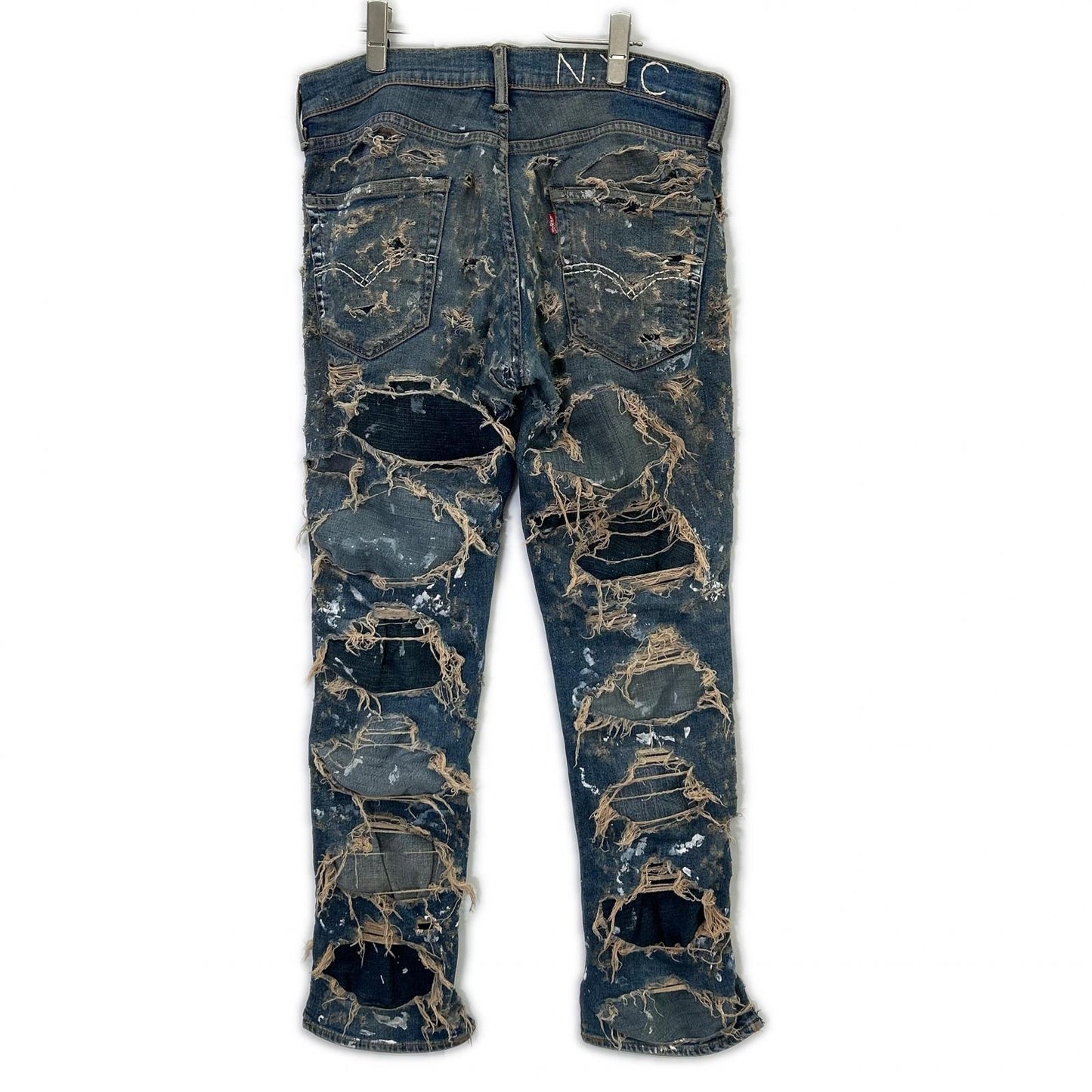 INNOCENCE NYC Blue Distressed Denim Jeans Size 32