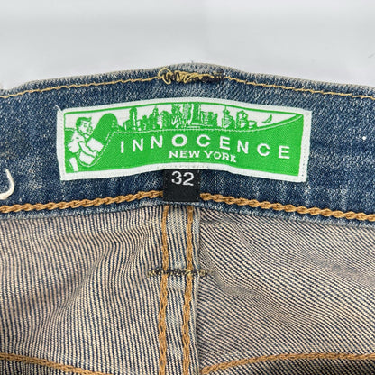 INNOCENCE NYC Blue Distressed Denim Jeans Size 32