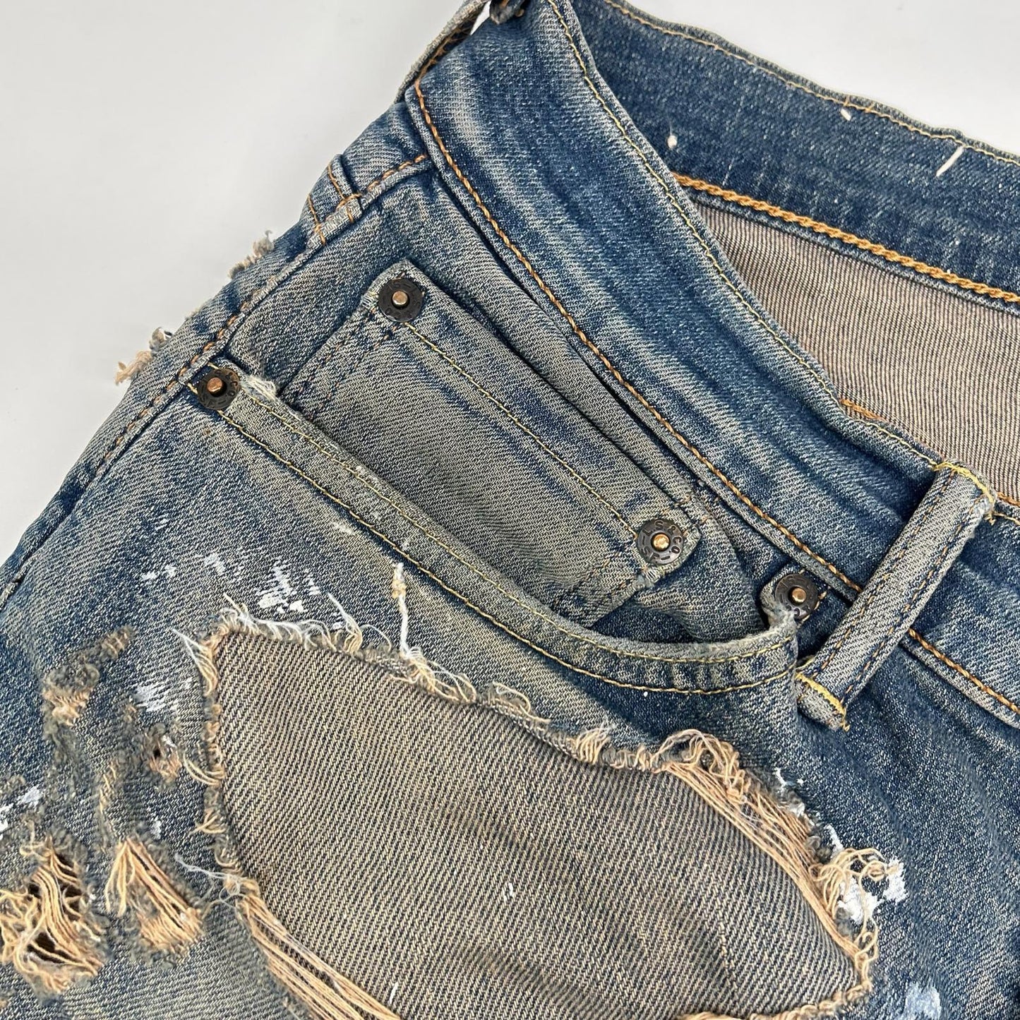 INNOCENCE NYC Blue Distressed Denim Jeans Size 32