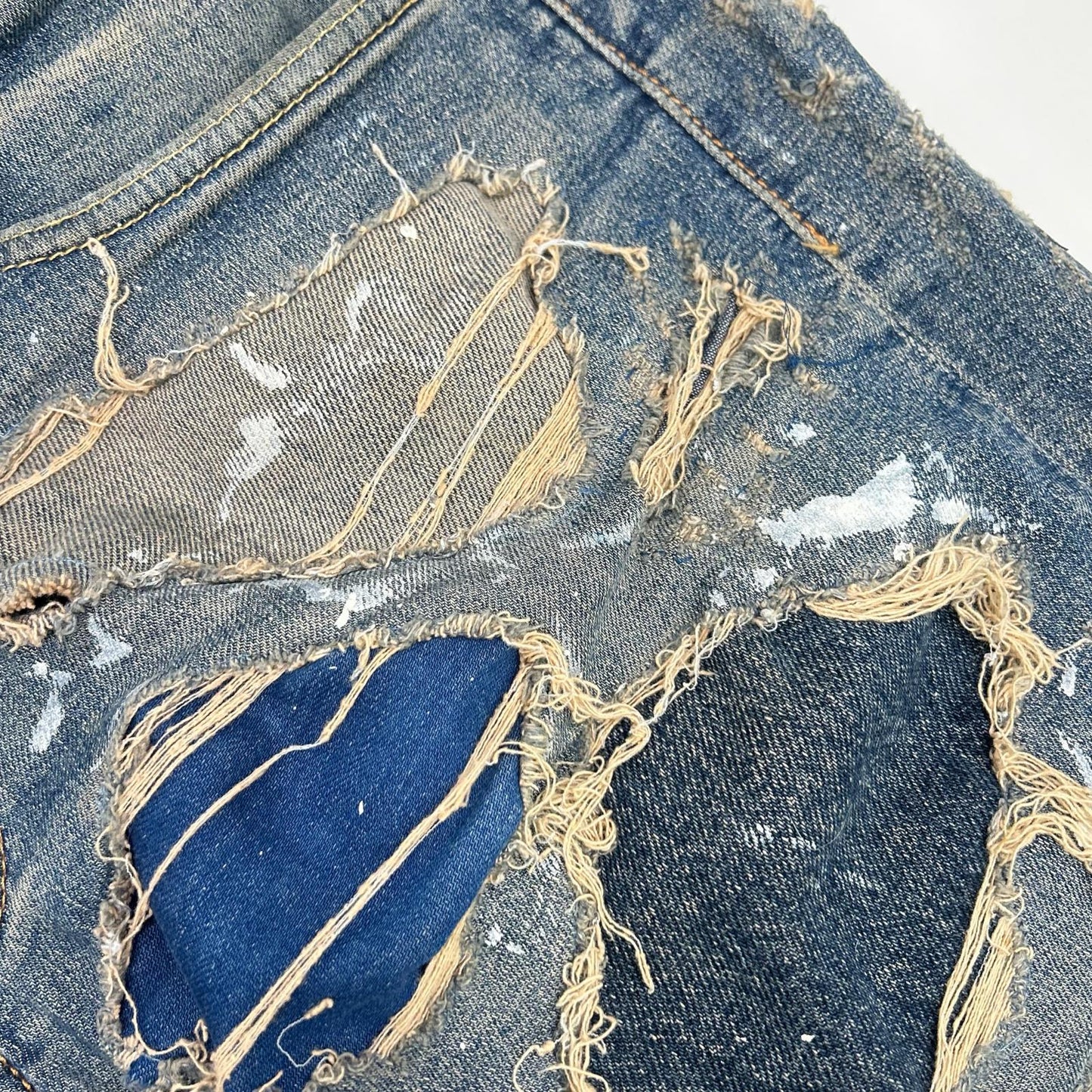 INNOCENCE NYC Blue Distressed Denim Jeans Size 32
