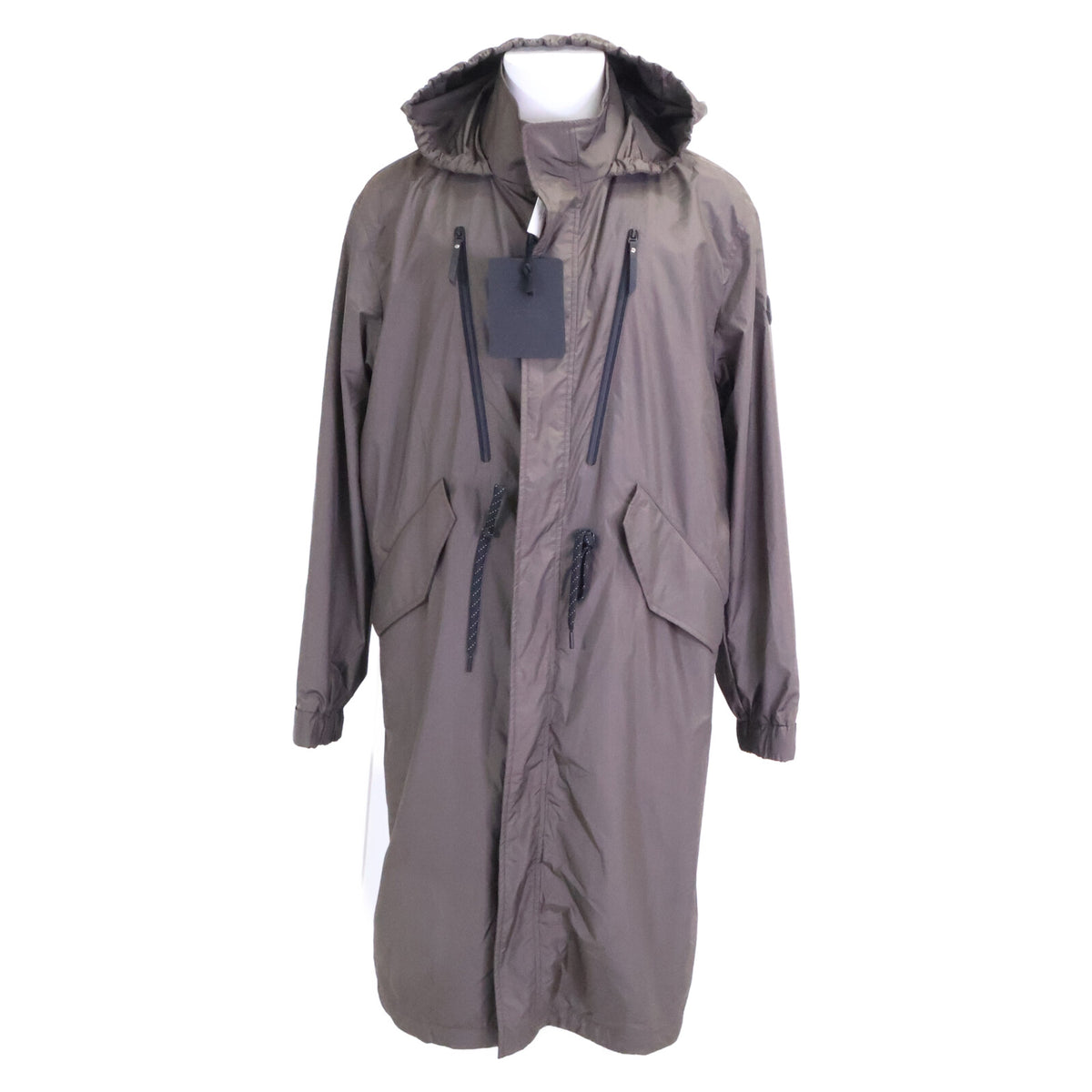 MONCLER ALISO Nylon Hooded Coat Khaki Size 2
