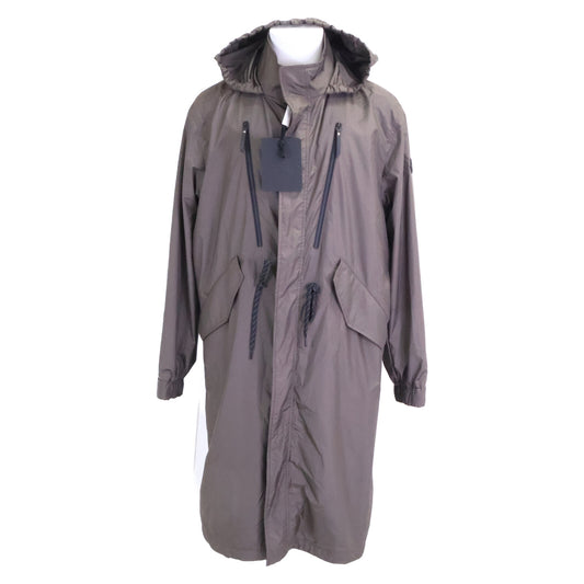 MONCLER ALISO Nylon Hooded Coat Khaki Size 2