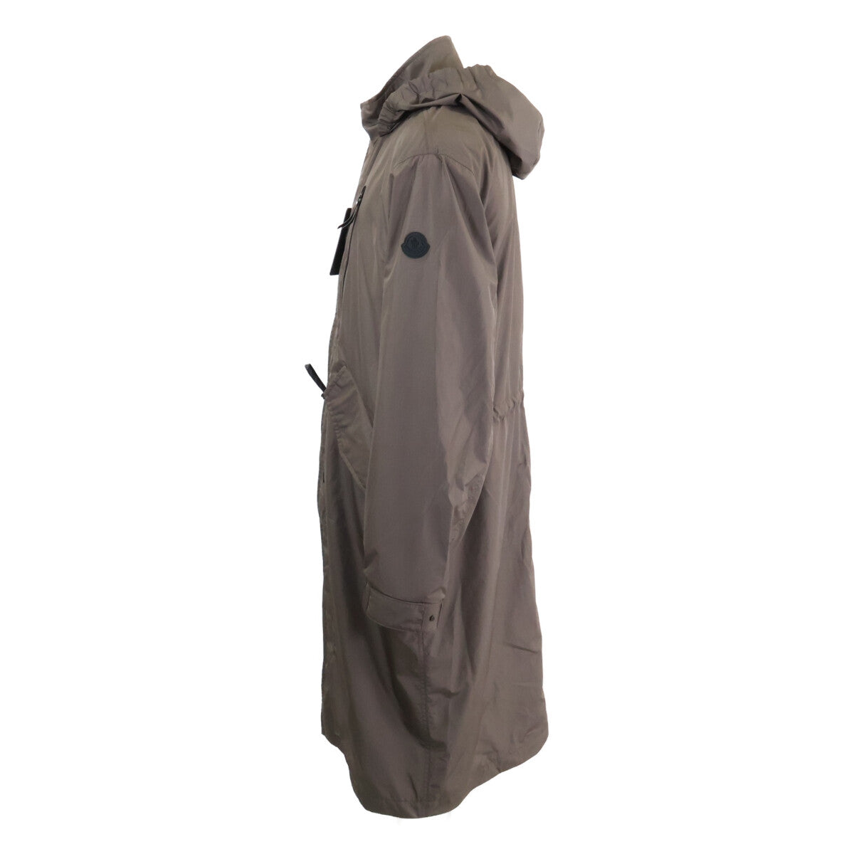 MONCLER ALISO Nylon Hooded Long Coat Khaki Size 1