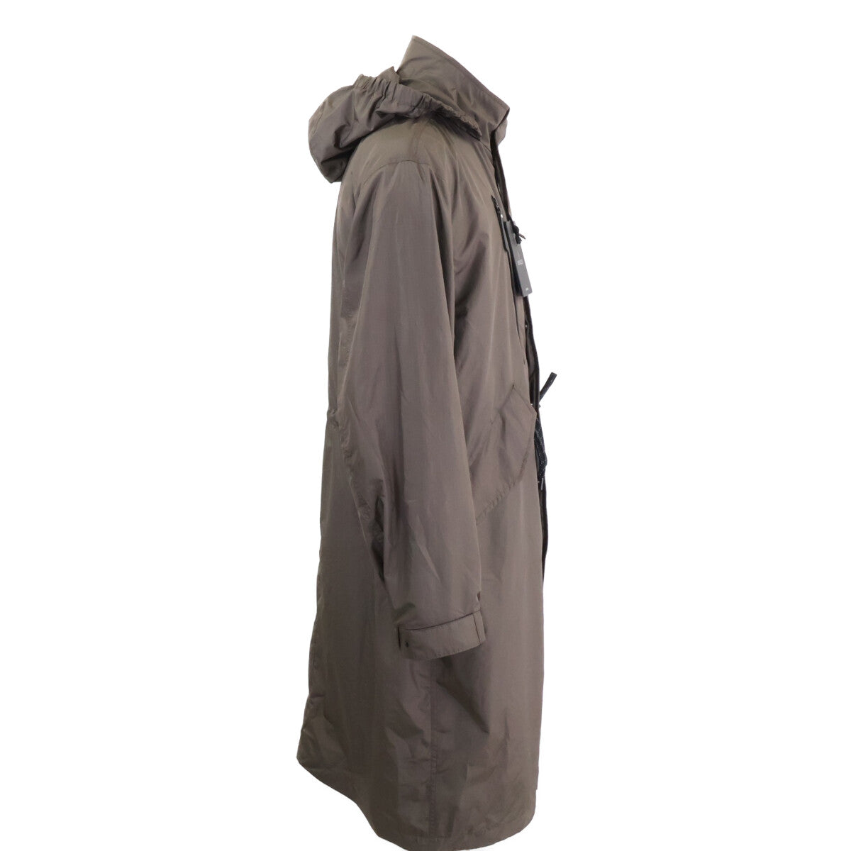 MONCLER ALISO Nylon Hooded Long Coat Khaki Size 1