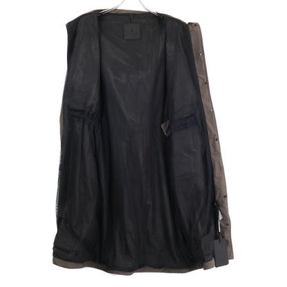 MONCLER ALISO Nylon Hooded Long Coat Khaki Size 1