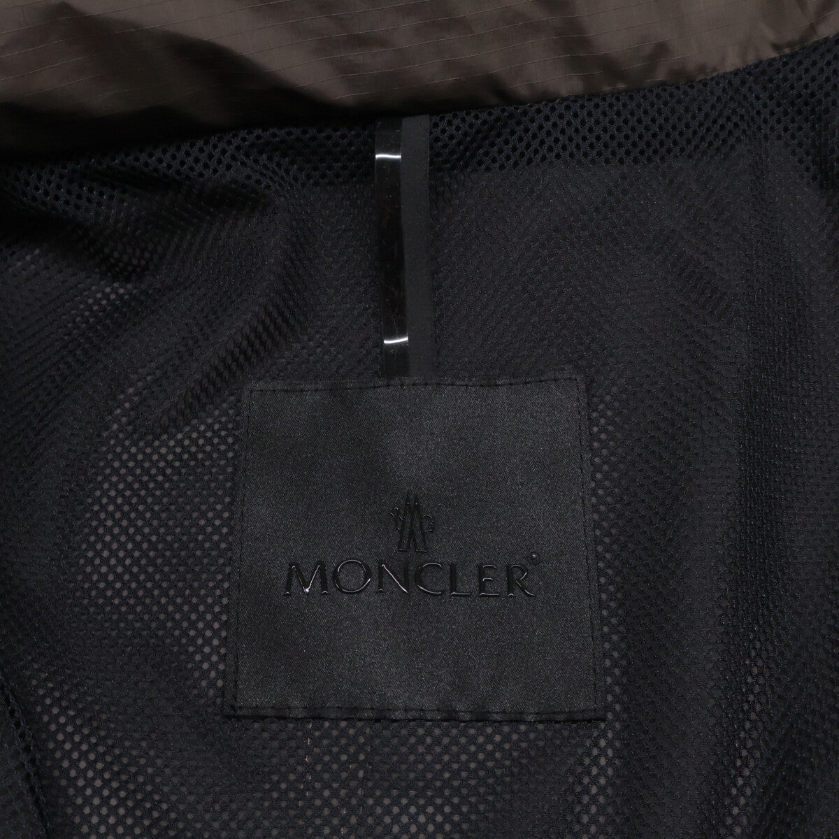 MONCLER ALISO Nylon Hooded Long Coat Khaki Size 1