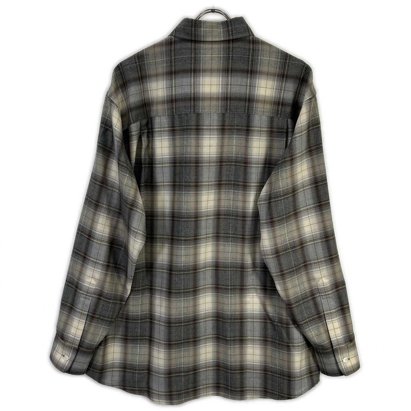 AURALEE 22AW Super Light Wool Check Shirt Beige/Gray Size 4