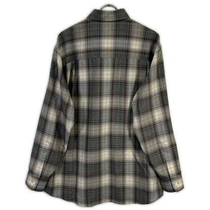 AURALEE 22AW Super Light Wool Check Shirt Beige/Gray Size 4
