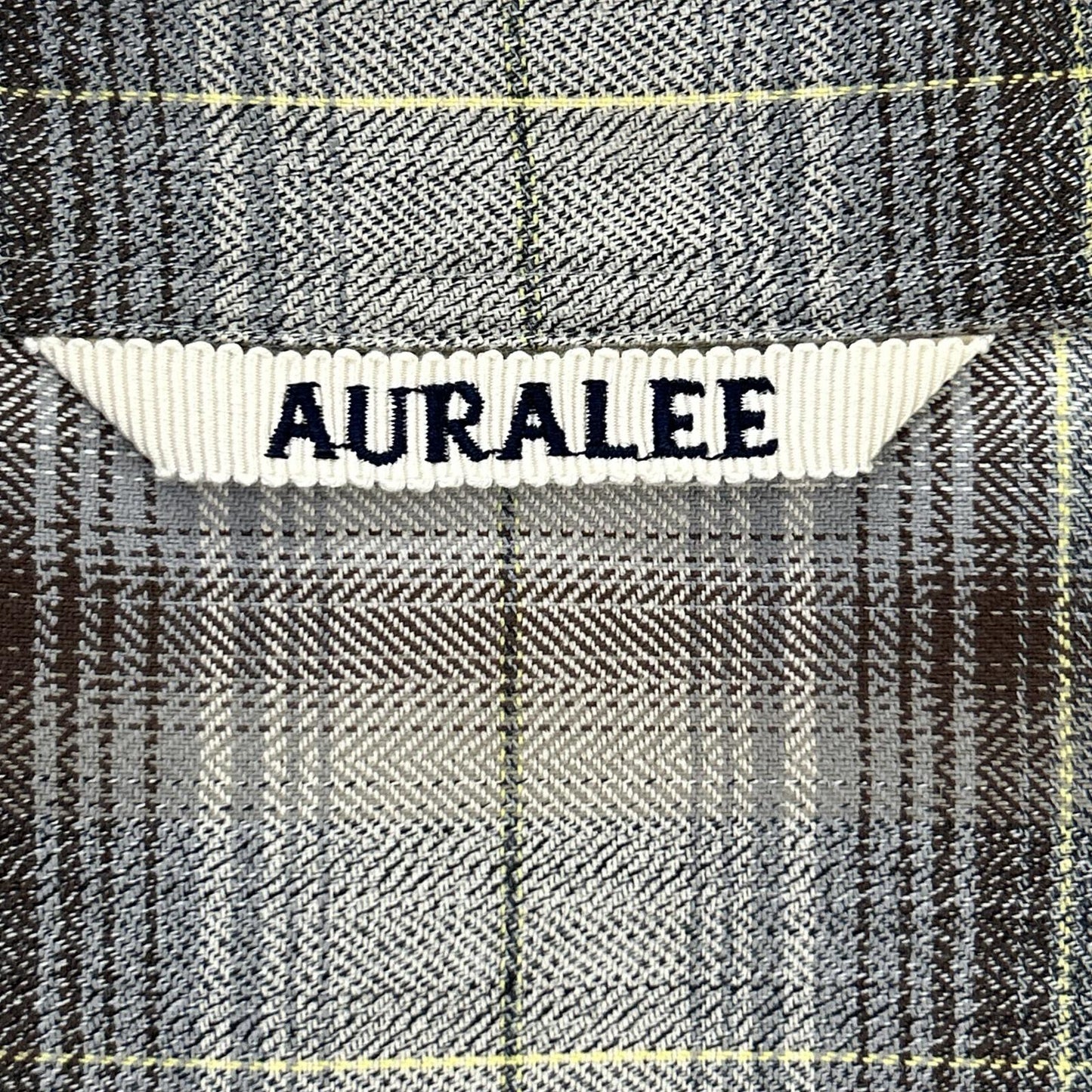 AURALEE 22AW Super Light Wool Check Shirt Beige/Gray Size 4