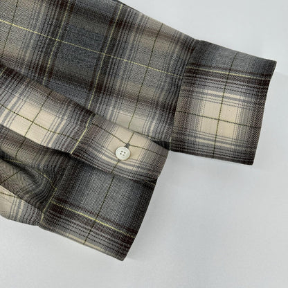 AURALEE 22AW Super Light Wool Check Shirt Beige/Gray Size 4