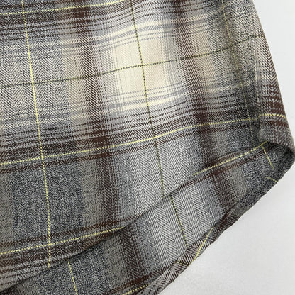 AURALEE 22AW Super Light Wool Check Shirt Beige/Gray Size 4