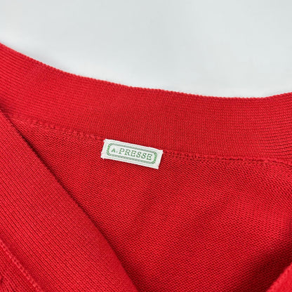 A.PRESSE 23SAP-03-02H Cotton Knit Cardigan Red