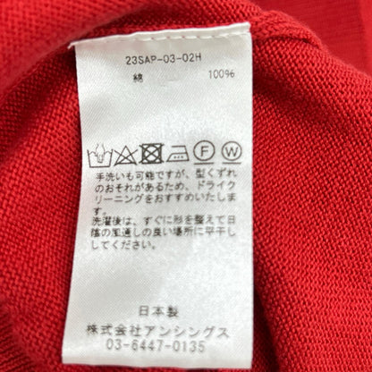 A.PRESSE 23SAP-03-02H Cotton Knit Cardigan Red