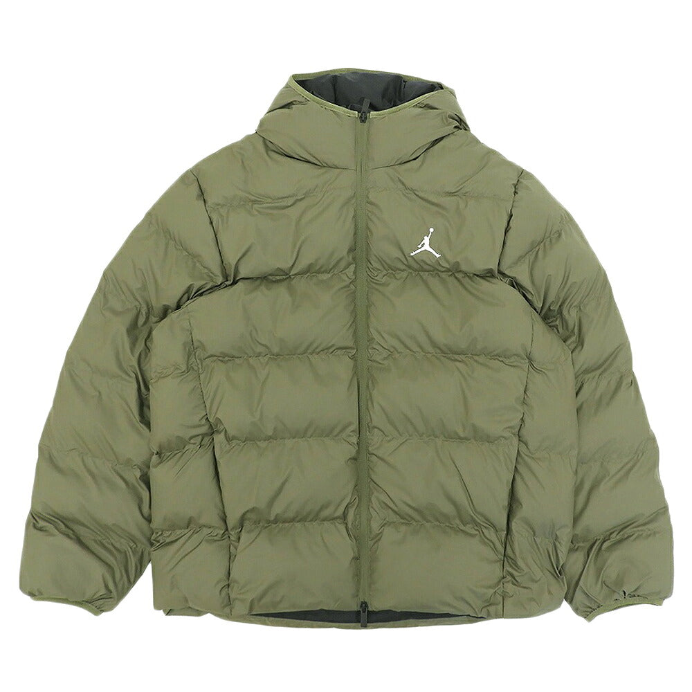 JORDAN BRKLN Puffer Hooded Jacket Khaki Green Size XL