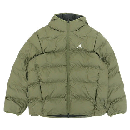 JORDAN BRKLN Puffer Hooded Jacket Khaki Green Size XL
