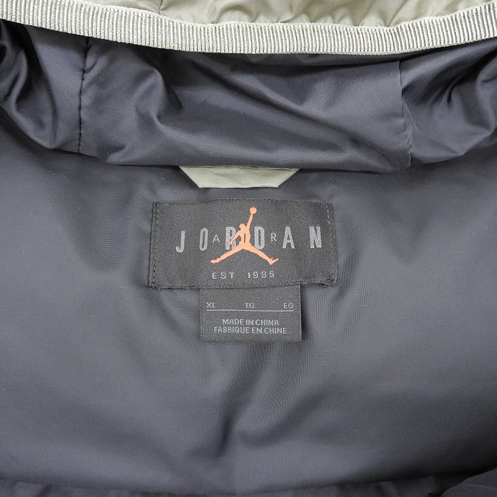 JORDAN BRKLN Puffer Hooded Jacket Khaki Green Size XL