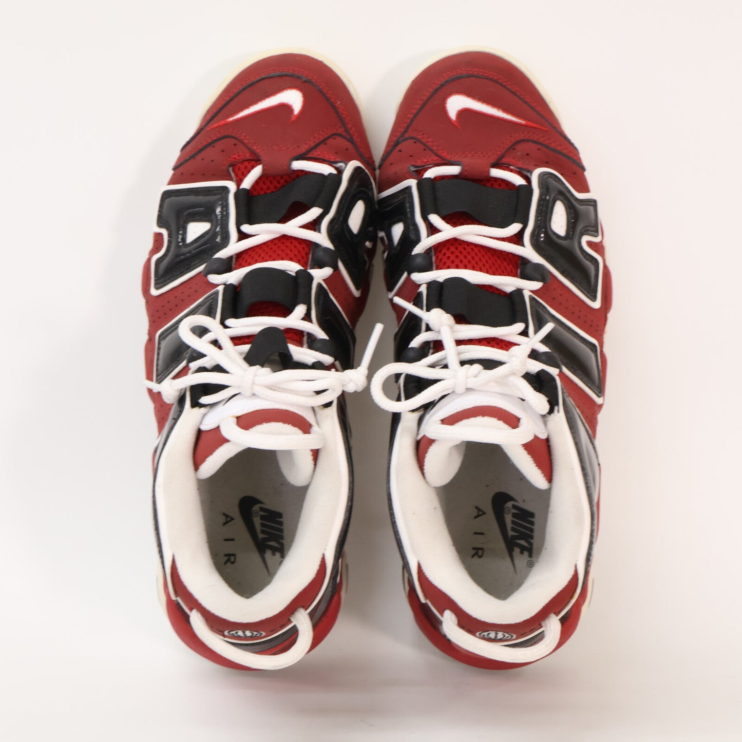 NIKE Air More Uptempo 96 Varsity Red/White-Black Sneakers Size 10