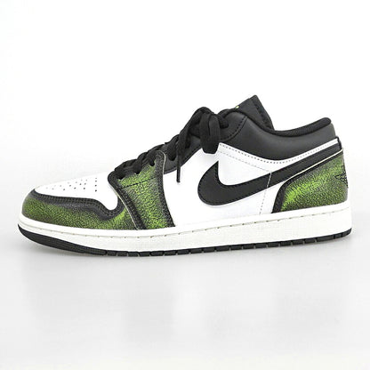 NIKE Air Jordan 1 Low Sneakers White/Blk/Green Size 28.5
