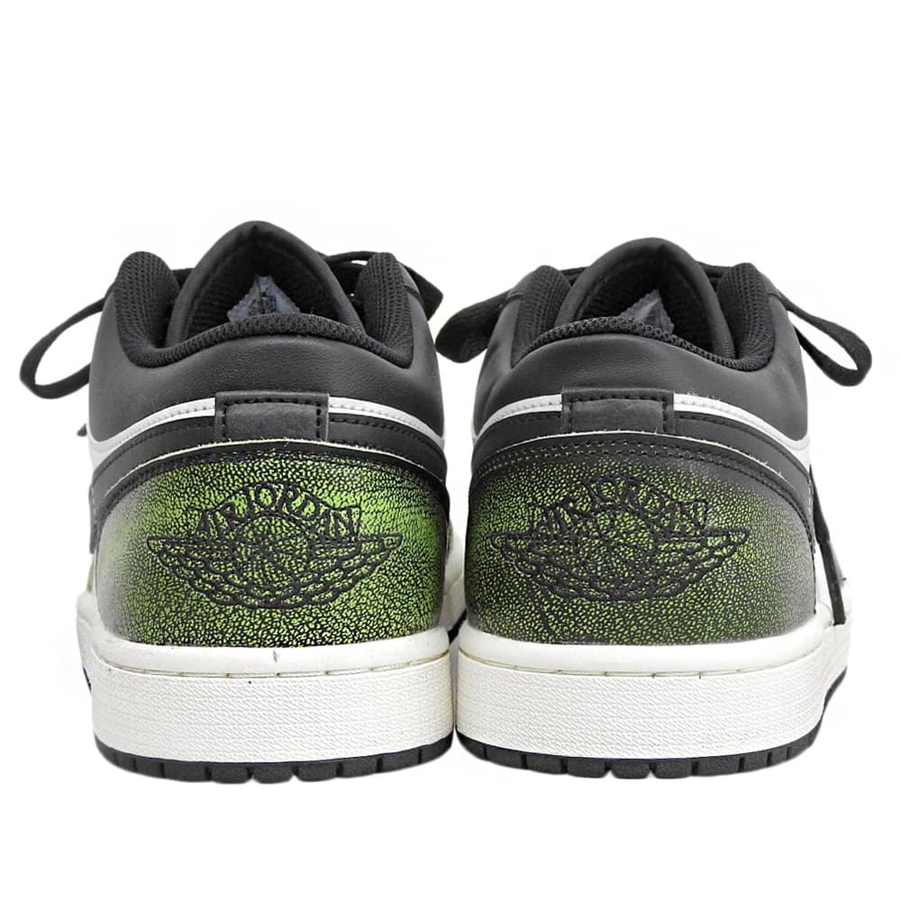 NIKE Air Jordan 1 Low Sneakers White/Blk/Green Size 28.5