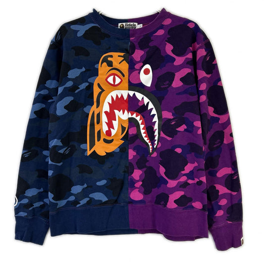 A BATHING APE Multicolor Shark Sweatshirt Size L