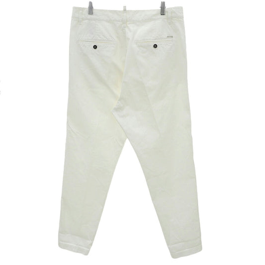 DSQUARED One Pleat Chino Pants Cotton White Size 50