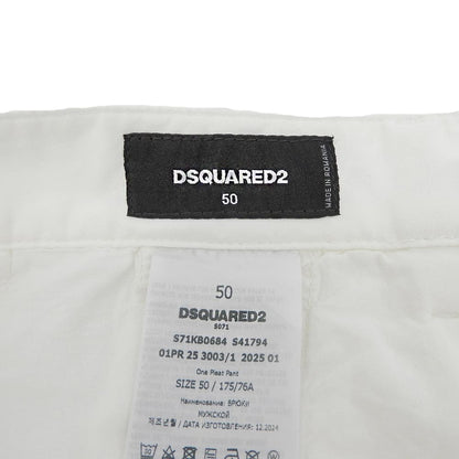 DSQUARED One Pleat Chino Pants Cotton White Size 50