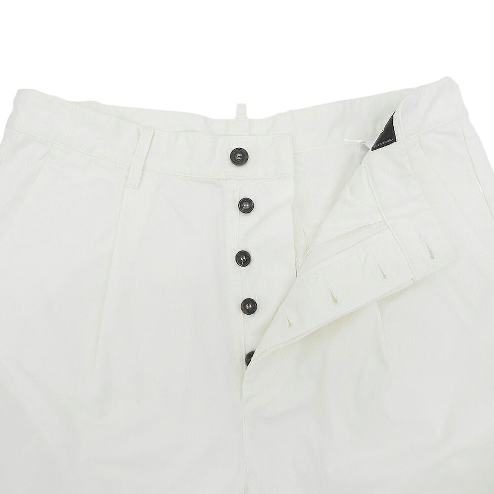 DSQUARED One Pleat Chino Pants Cotton White Size 50