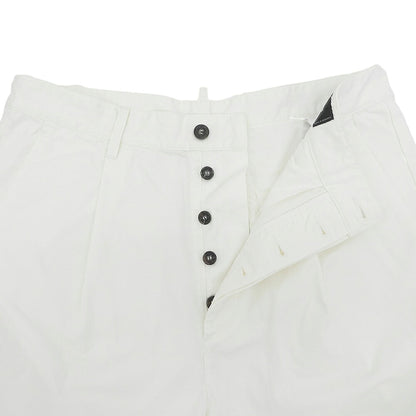 DSQUARED One Pleat Chino Pants Cotton White Size 50