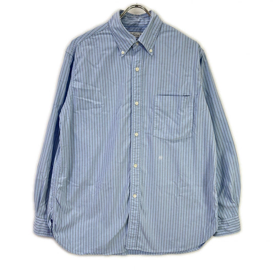 nanamica Blue/Grey Nylon Striped Button-Down Shirt Size S