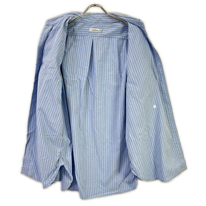 nanamica Blue/Grey Nylon Striped Button-Down Shirt Size S