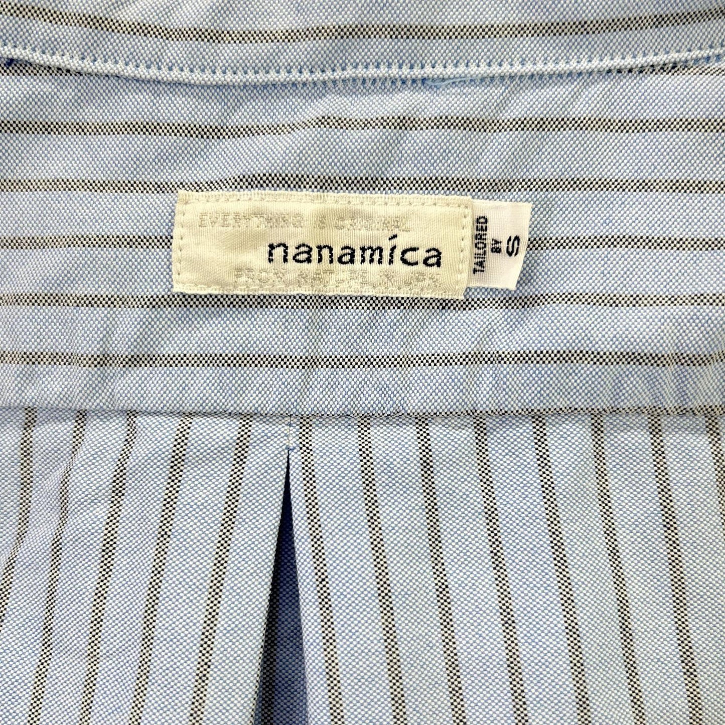 nanamica Blue/Grey Nylon Striped Button-Down Shirt Size S