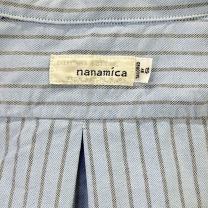 nanamica Blue/Grey Nylon Striped Button-Down Shirt Size S