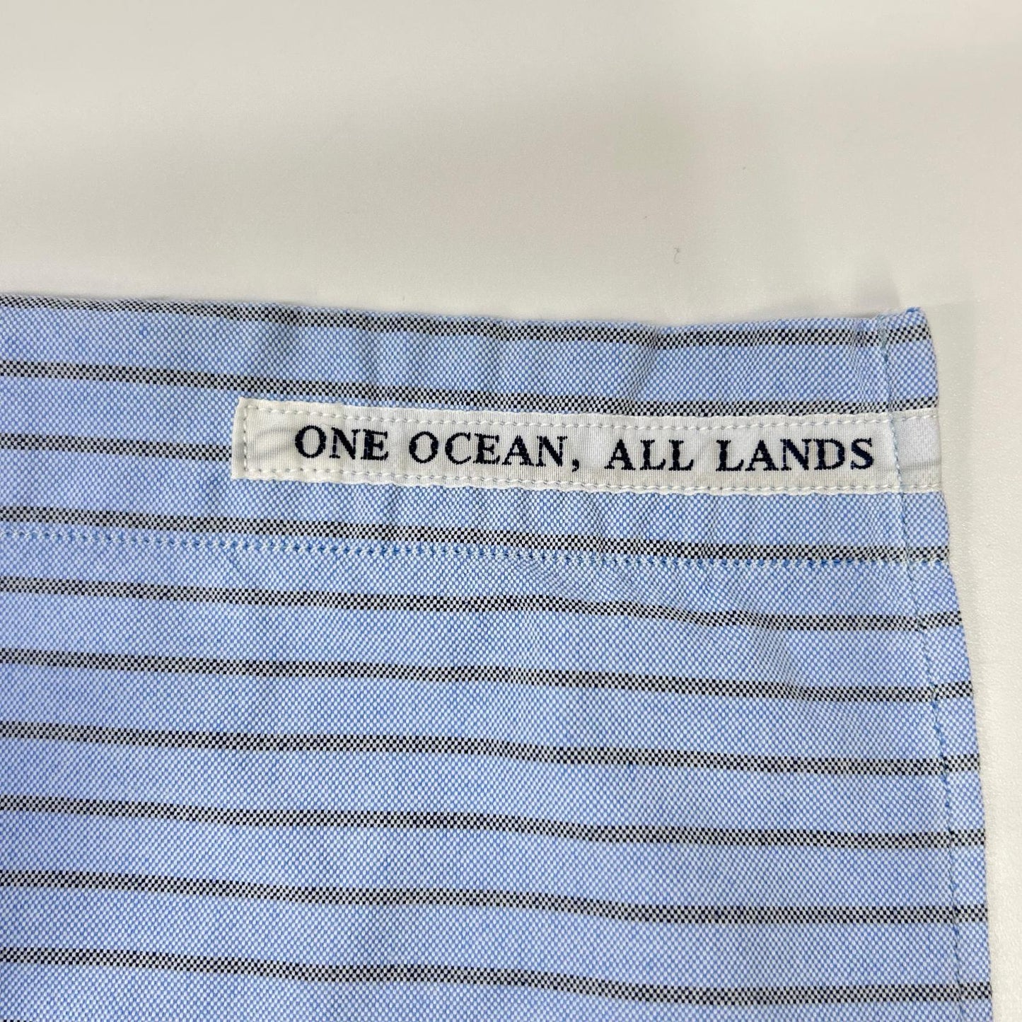 nanamica Blue/Grey Nylon Striped Button-Down Shirt Size S