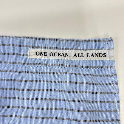 nanamica Blue/Grey Nylon Striped Button-Down Shirt Size S