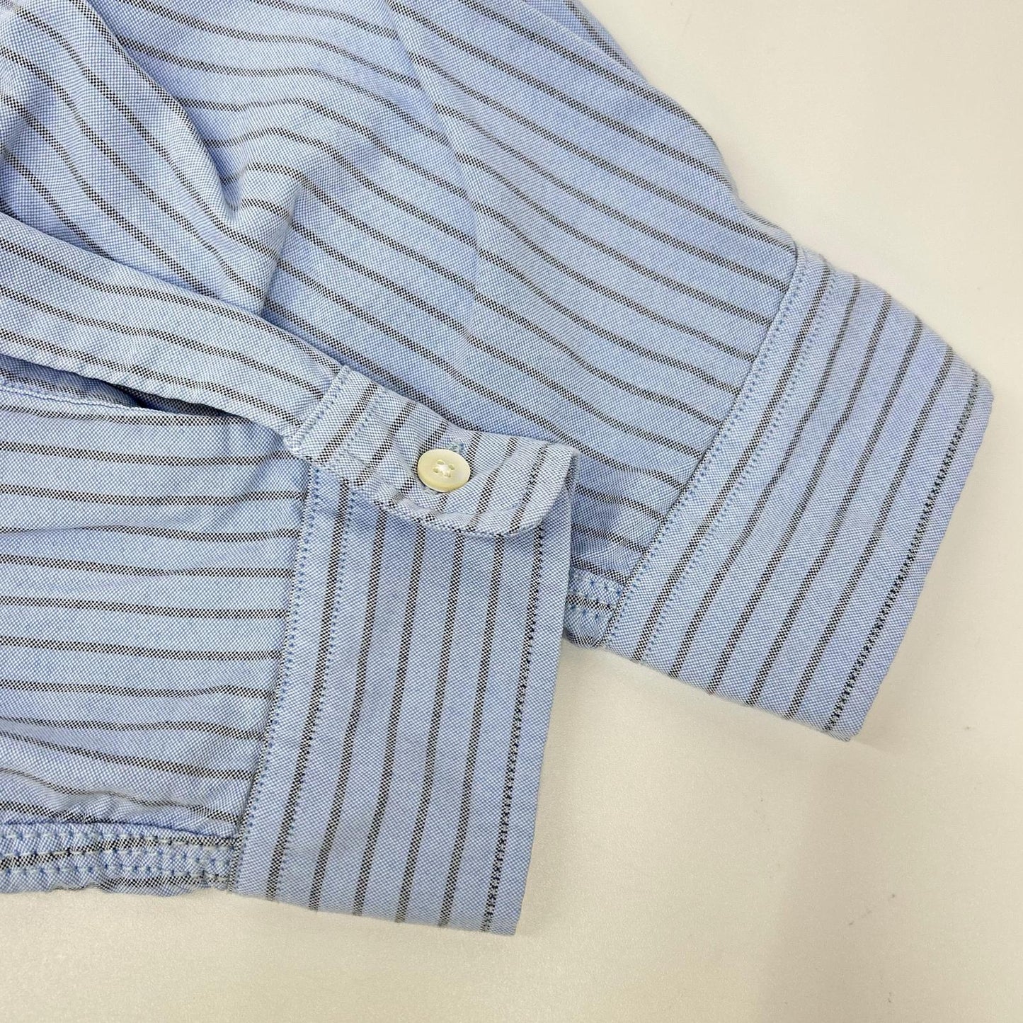 nanamica Blue/Grey Nylon Striped Button-Down Shirt Size S