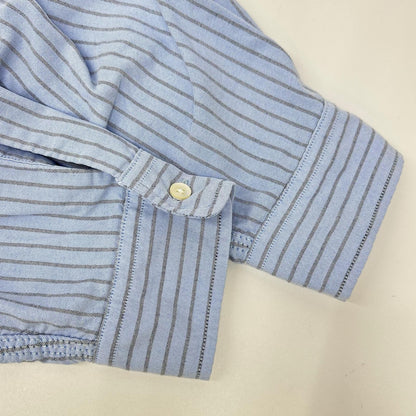 nanamica Blue/Grey Nylon Striped Button-Down Shirt Size S