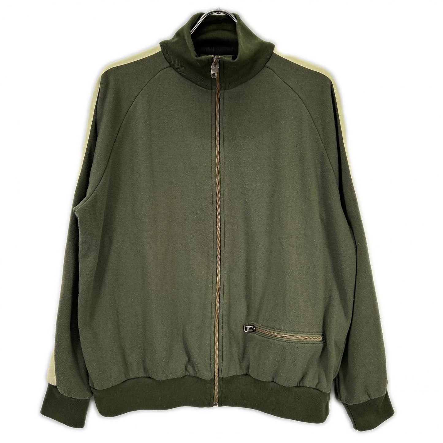 NIGEL CABOURN Khaki Sandwich Pile Track Jacket Size 50