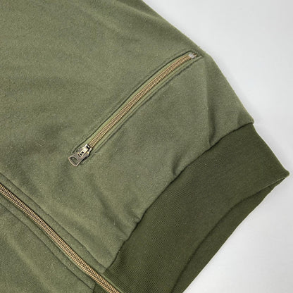 NIGEL CABOURN Khaki Sandwich Pile Track Jacket Size 50