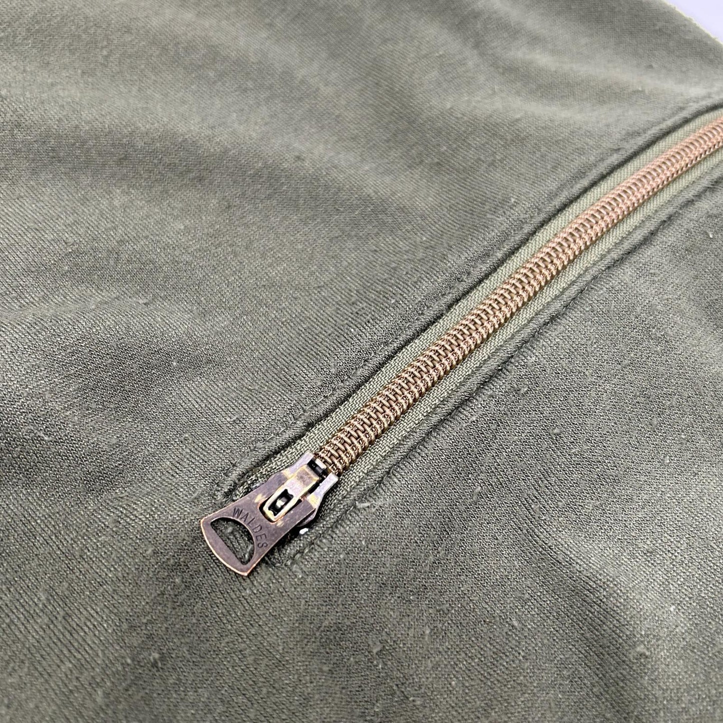 NIGEL CABOURN Khaki Sandwich Pile Track Jacket Size 50