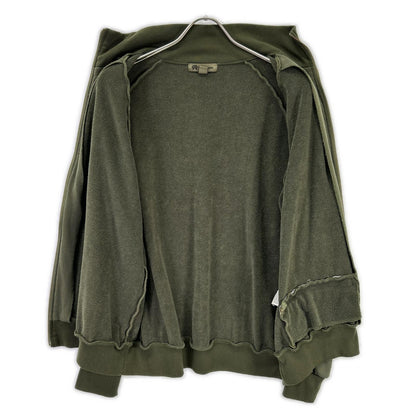 NIGEL CABOURN Khaki Sandwich Pile Track Jacket Size 50