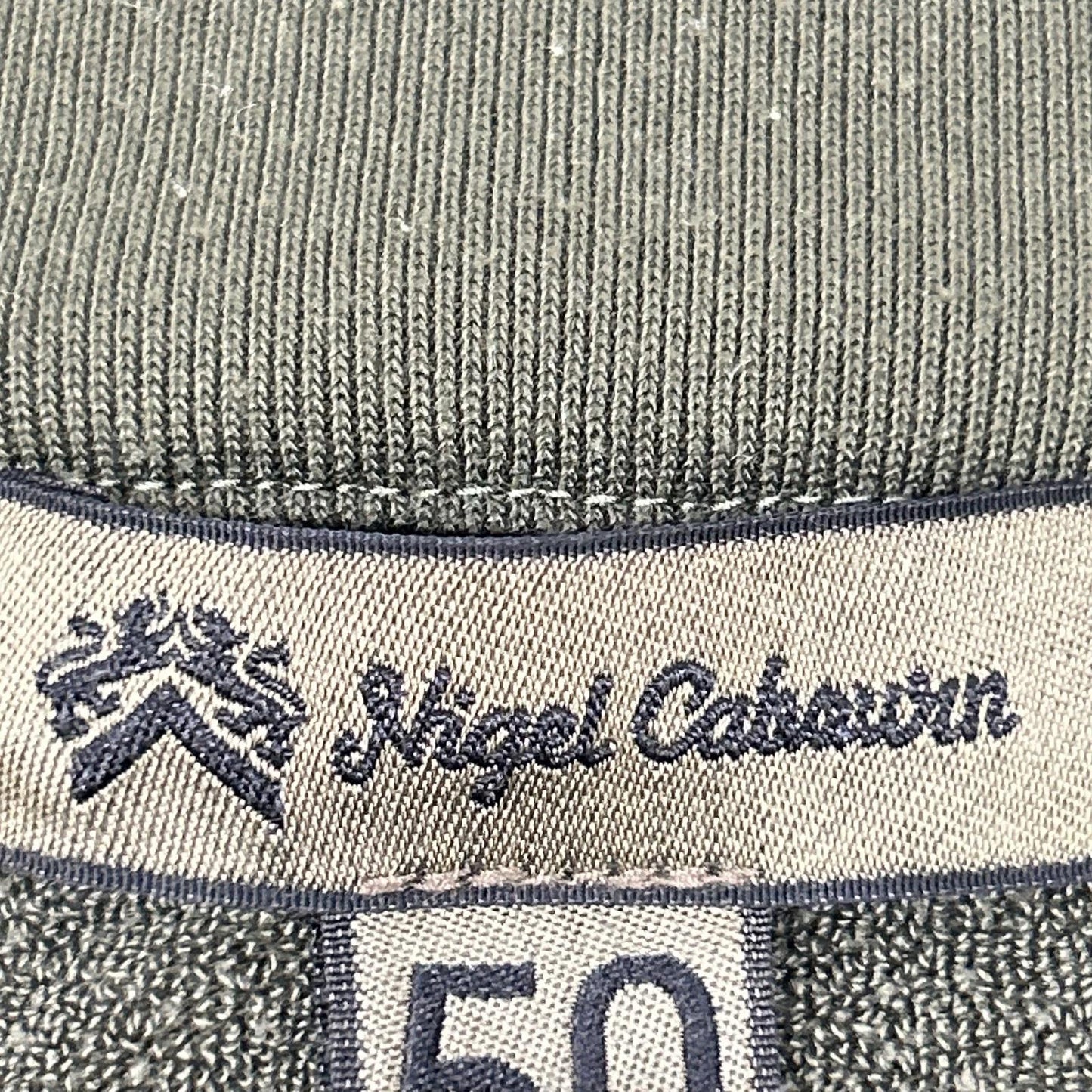 NIGEL CABOURN Khaki Sandwich Pile Track Jacket Size 50