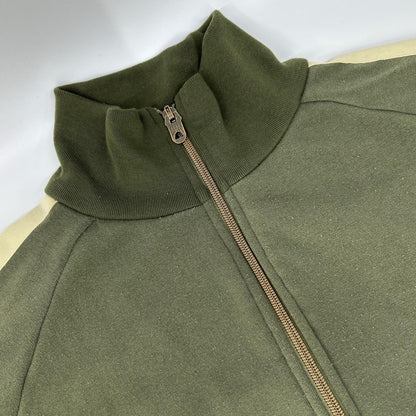 NIGEL CABOURN Khaki Sandwich Pile Track Jacket Size 50