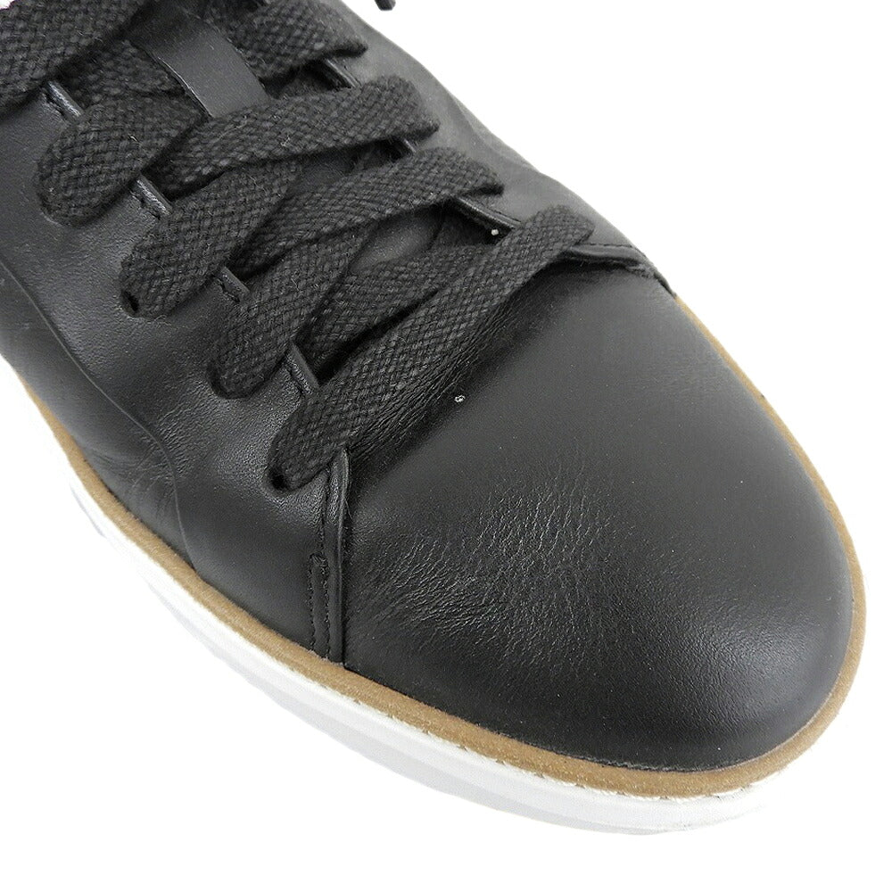 COLE HAAN Black Leather Low-Top Sneakers Size 8