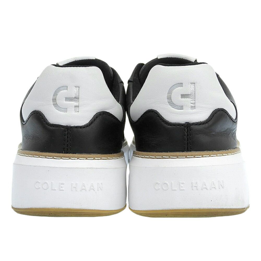 COLE HAAN Black Leather Low-Top Sneakers Size 8