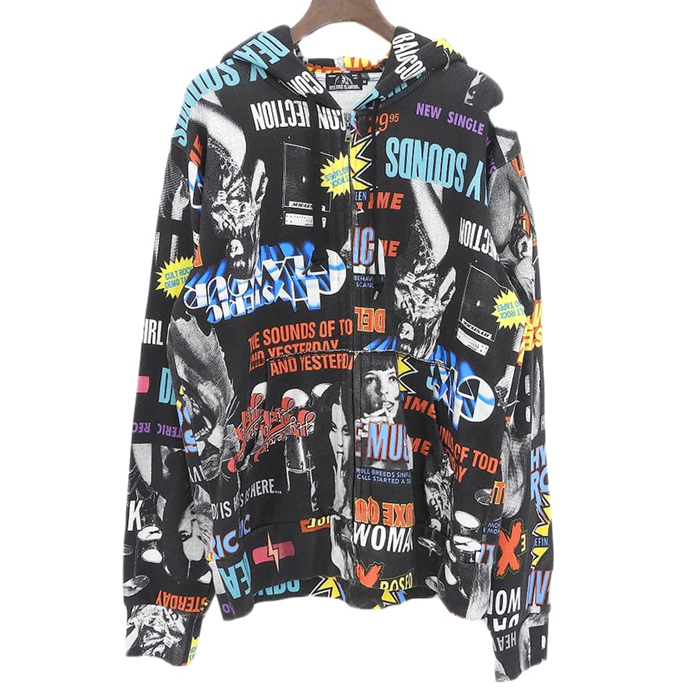 HYSTERIC GLAMOUR Multi All-Over Print Zip Hoodie Size M