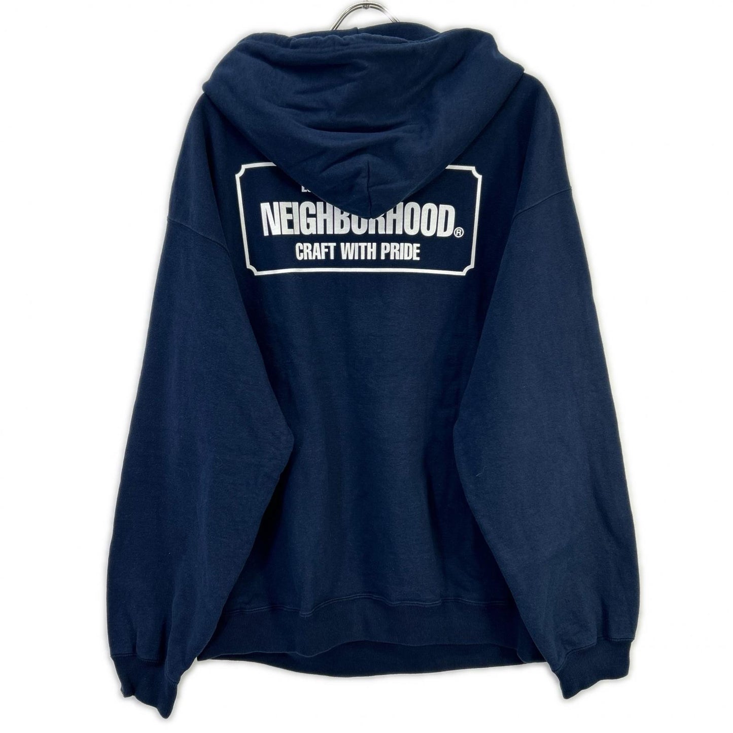 NEIGHBORHOOD 25AW Navy Cotton Half-Zip Hoodie Size XL