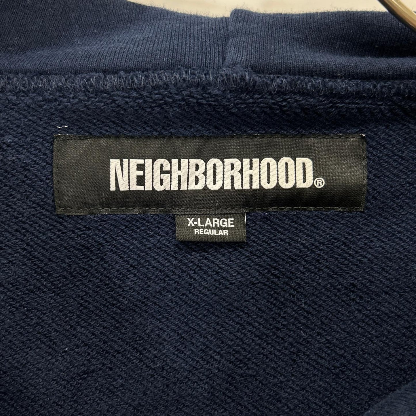 NEIGHBORHOOD 25AW Navy Cotton Half-Zip Hoodie Size XL